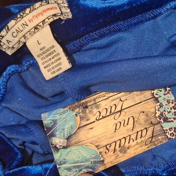 A.Calin By Flying Tomatos  Fresh start high rise velvet flare bell bottom pants - Picture 4 of 5